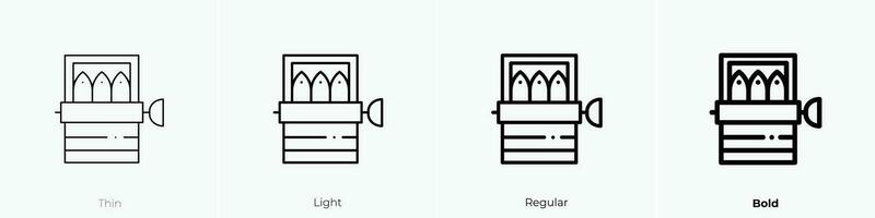 sardinas icono. delgado, luz, regular y negrita estilo diseño aislado en blanco antecedentes vector
