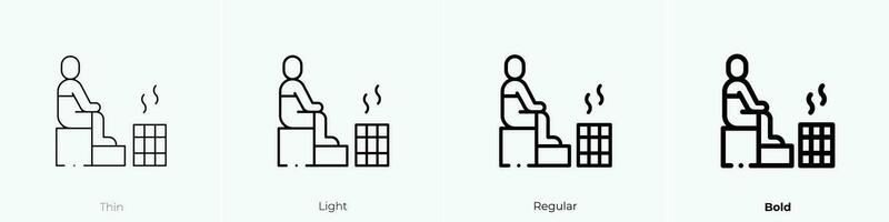 sauna icon. Thin, Light, Regular And Bold style design isolated on white background vector