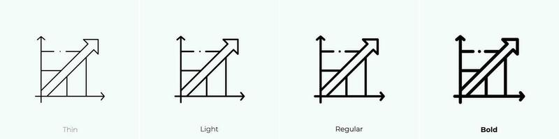 escalabilidad icono. delgado, luz, regular y negrita estilo diseño aislado en blanco antecedentes vector