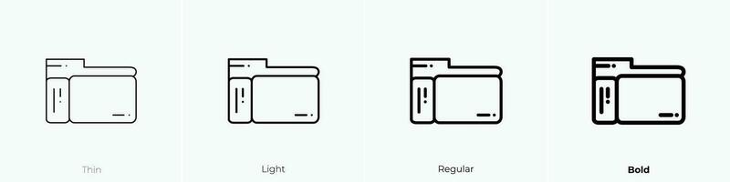 scanner icon. Thin, Light, Regular And Bold style design isolated on white background vector