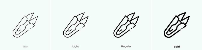 sewing scissors icon. Thin, Light, Regular And Bold style design isolated on white background vector