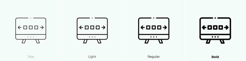 serie icono. delgado, luz, regular y negrita estilo diseño aislado en blanco antecedentes vector