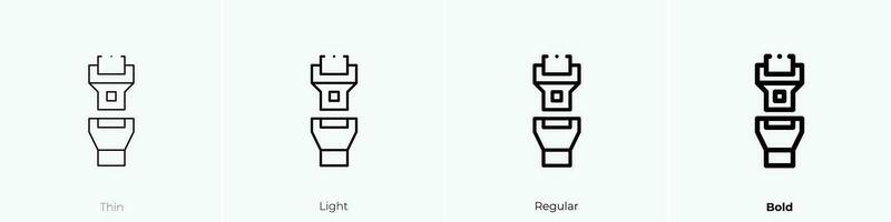 asiento cinturón icono. delgado, luz, regular y negrita estilo diseño aislado en blanco antecedentes vector