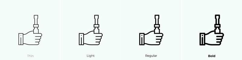 screwdriver icon. Thin, Light, Regular And Bold style design isolated on white background vector