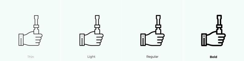 screwdriver icon. Thin, Light, Regular And Bold style design isolated on white background vector