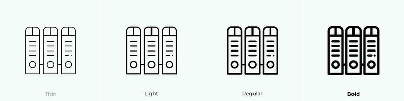 servidores icono. delgado, luz, regular y negrita estilo diseño aislado en blanco antecedentes vector