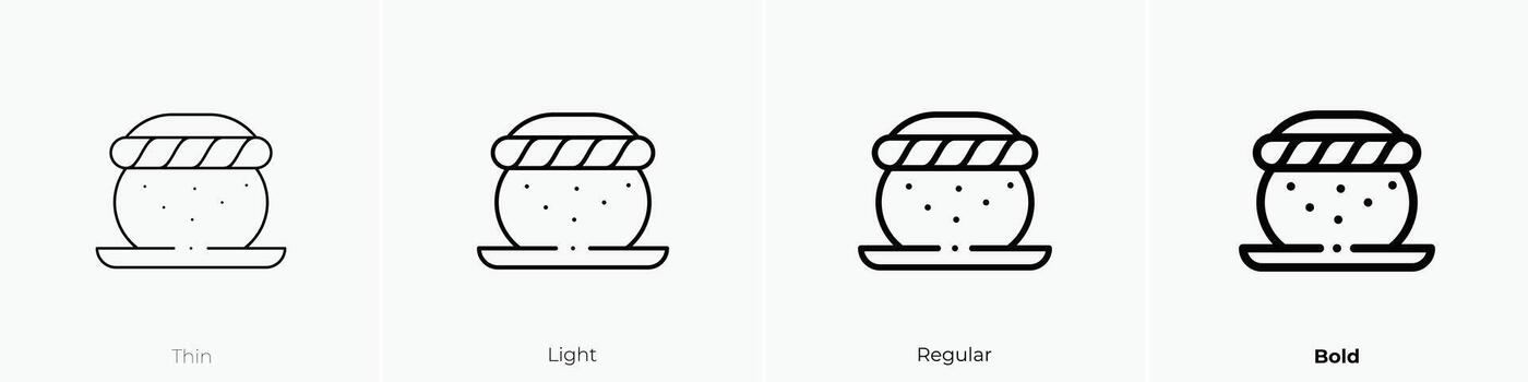 semla icon. Thin, Light, Regular And Bold style design isolated on white background vector