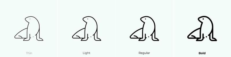 seal icon. Thin, Light, Regular And Bold style design isolated on white background vector