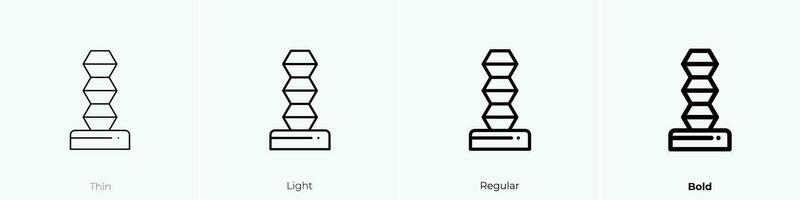 escultura icono. delgado, luz, regular y negrita estilo diseño aislado en blanco antecedentes vector