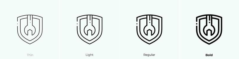 settings icon. Thin, Light, Regular And Bold style design isolated on white background vector