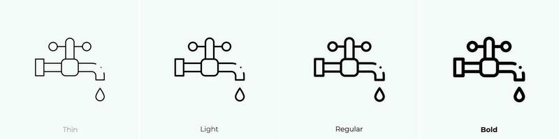 salvar agua icono. delgado, luz, regular y negrita estilo diseño aislado en blanco antecedentes vector