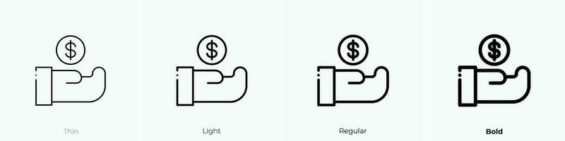 ahorros icono. delgado, luz, regular y negrita estilo diseño aislado en blanco antecedentes vector