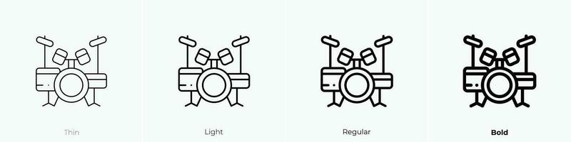 set icon. Thin, Light, Regular And Bold style design isolated on white background vector