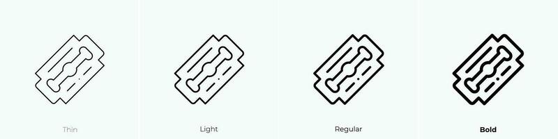 shaving blade icon. Thin, Light, Regular And Bold style design isolated on white background vector