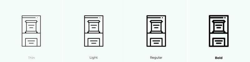 Desplazarse icono. delgado, luz, regular y negrita estilo diseño aislado en blanco antecedentes vector