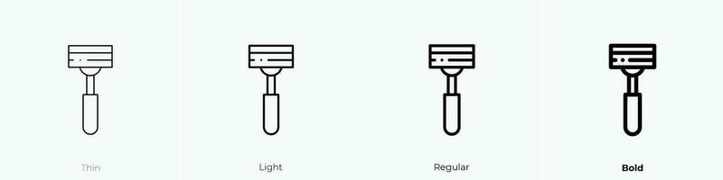 maquinilla de afeitar icono. delgado, luz, regular y negrita estilo diseño aislado en blanco antecedentes vector