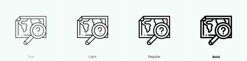 buscar icono. delgado, luz, regular y negrita estilo diseño aislado en blanco antecedentes vector