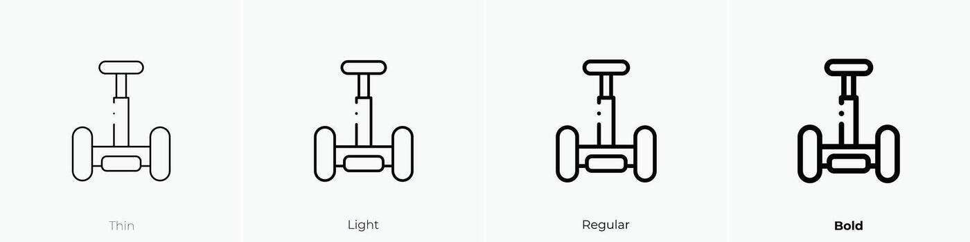 segway icon. Thin, Light, Regular And Bold style design isolated on white background vector