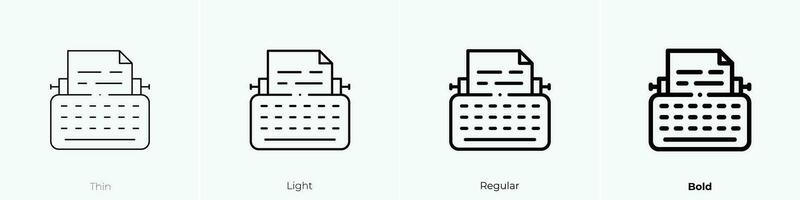 script icon. Thin, Light, Regular And Bold style design isolated on white background vector