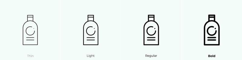 shampoo icon. Thin, Light, Regular And Bold style design isolated on white background vector