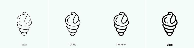 seashell icon. Thin, Light, Regular And Bold style design isolated on white background vector