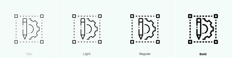 ajuste icono. delgado, luz, regular y negrita estilo diseño aislado en blanco antecedentes vector