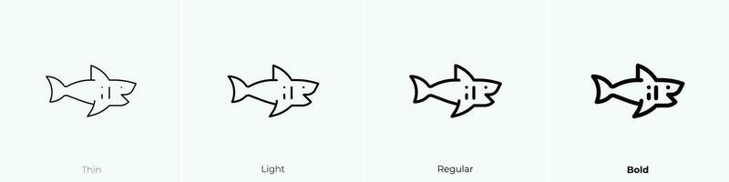 shark icon. Thin, Light, Regular And Bold style design isolated on white background vector