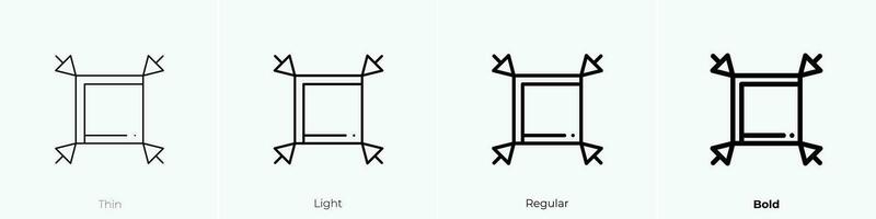 seleccionado icono. delgado, luz, regular y negrita estilo diseño aislado en blanco antecedentes vector