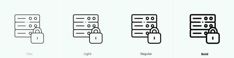 server icon. Thin, Light, Regular And Bold style design isolated on white background vector