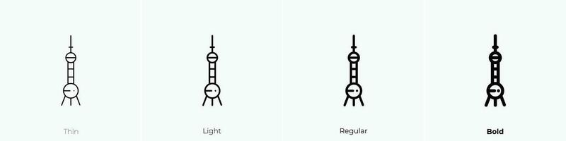 shanghai icon. Thin, Light, Regular And Bold style design isolated on white background vector