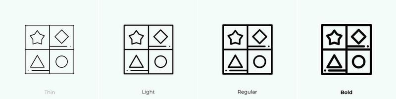 shapes icon. Thin, Light, Regular And Bold style design isolated on white background vector