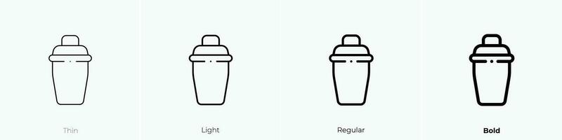 shaker icon. Thin, Light, Regular And Bold style design isolated on white background vector