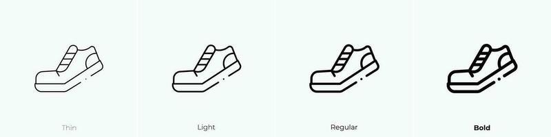 running shoes icon. Thin, Light, Regular And Bold style design isolated on white background vector