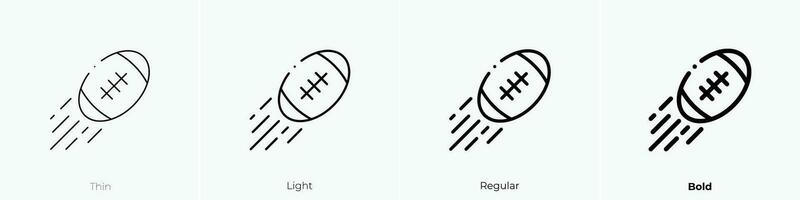 rugby icon. Thin, Light, Regular And Bold style design isolated on white background vector