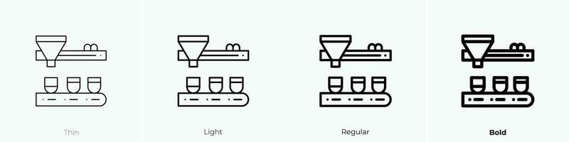 robot arm icon. Thin, Light, Regular And Bold style design isolated on white background vector