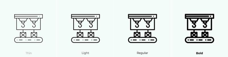 robot arm icon. Thin, Light, Regular And Bold style design isolated on white background vector