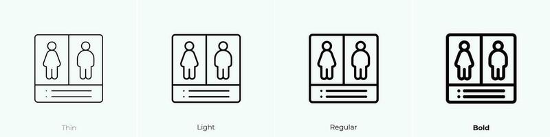 restroom icon. Thin, Light, Regular And Bold style design isolated on white background vector