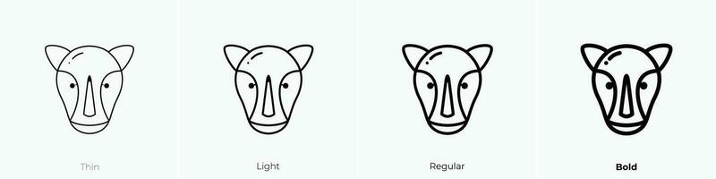 rhino icon. Thin, Light, Regular And Bold style design isolated on white background vector