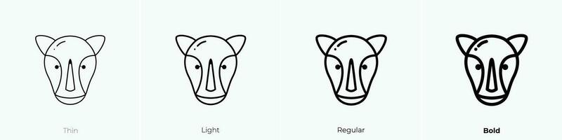 rhino icon. Thin, Light, Regular And Bold style design isolated on white background vector