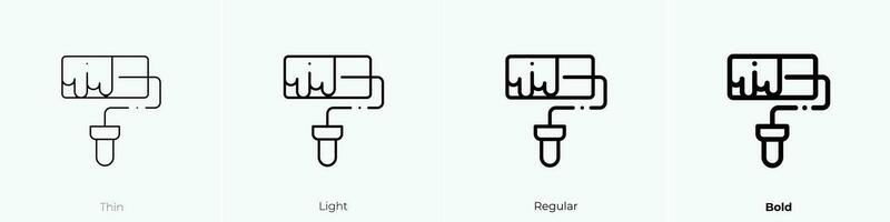 rodillo icono. delgado, luz, regular y negrita estilo diseño aislado en blanco antecedentes vector