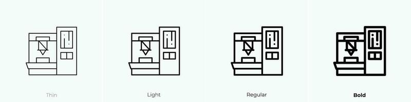 robot arm icon. Thin, Light, Regular And Bold style design isolated on white background vector