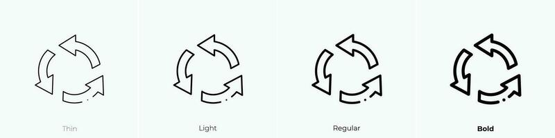 repeat icon. Thin, Light, Regular And Bold style design isolated on white background vector
