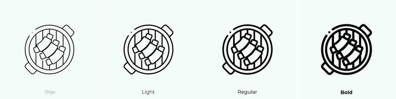 ribs icon. Thin, Light, Regular And Bold style design isolated on white background vector