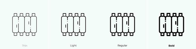 costillas icono. delgado, luz, regular y negrita estilo diseño aislado en blanco antecedentes vector