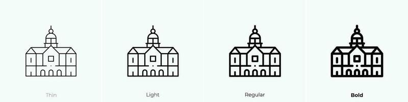 royal palace icon. Thin, Light, Regular And Bold style design isolated on white background vector