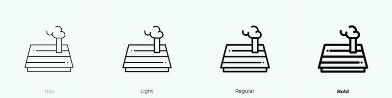 roof icon. Thin, Light, Regular And Bold style design isolated on white background vector