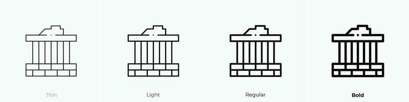 romano icono. delgado, luz, regular y negrita estilo diseño aislado en blanco antecedentes vector