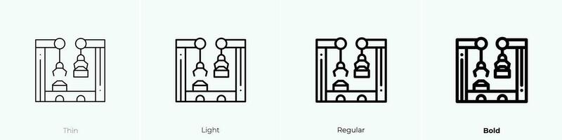 robot brazo icono. delgado, luz, regular y negrita estilo diseño aislado en blanco antecedentes vector