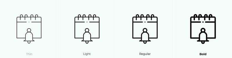 reminder icon. Thin, Light, Regular And Bold style design isolated on white background vector
