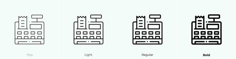 Registrarse icono. delgado, luz, regular y negrita estilo diseño aislado en blanco antecedentes vector